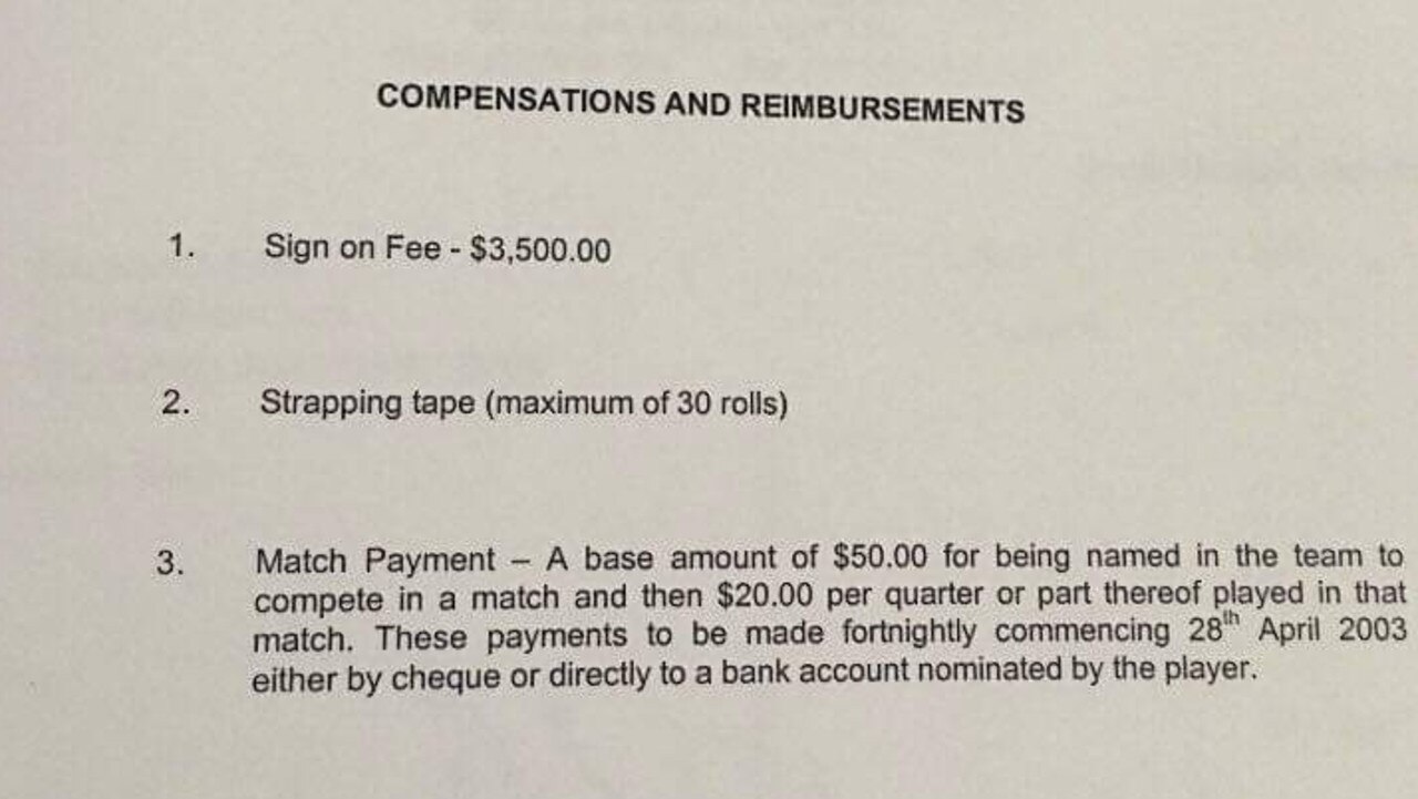 The details of Liz Ellis’s contract with the Sydney Swifts. Picture: Twitter/Liz Ellis