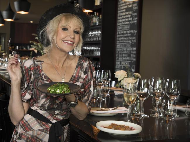 Nerida, the queen of racing fashion, checks out the Bibo wine bar ahead of the Melbourne Cup. Picture: Chris Pavlich