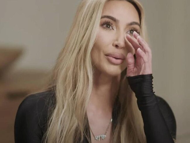 Kim Kardashian gets emotional as she talks about Kanye West.