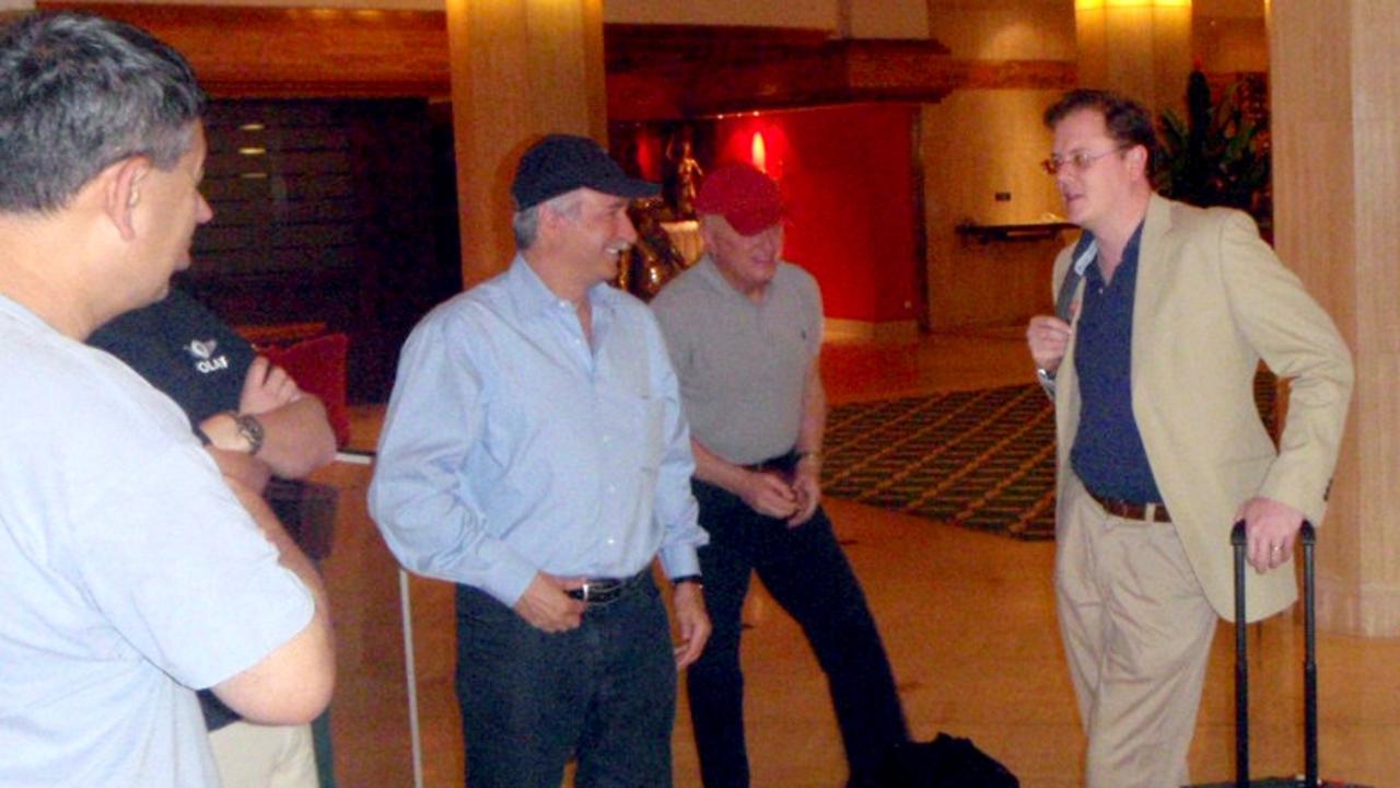 Ken Talbot in the lobby of his hotel the morning of the plane crash.