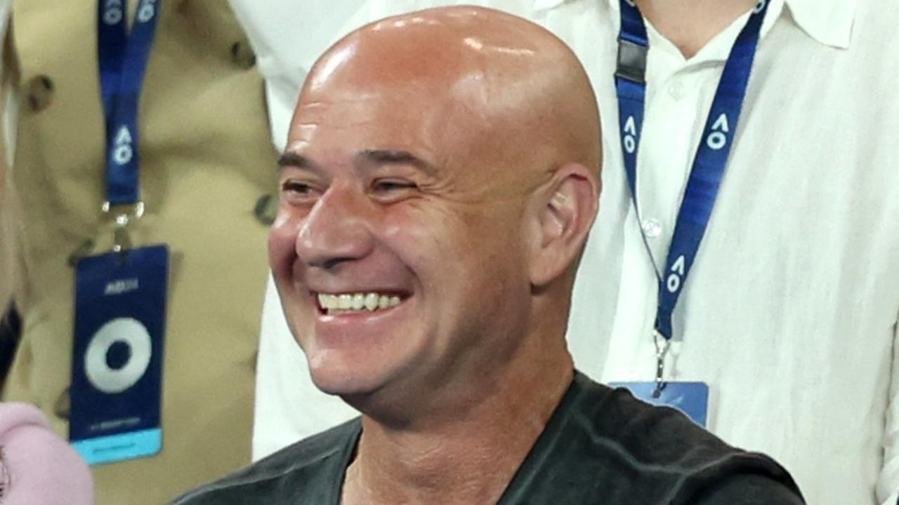 Andre Agassi shared some laughs with Djokovic. (Photo by Julian Finney/Getty Images)