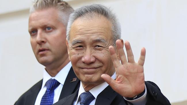 Chinese Vice Premier Liu He leaves trade offices in Washington.  Pic: AP