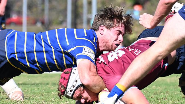 University player Patrick Sowerby University v Easts in club rugby Saturday June 24, 2023. Picture, John Gass