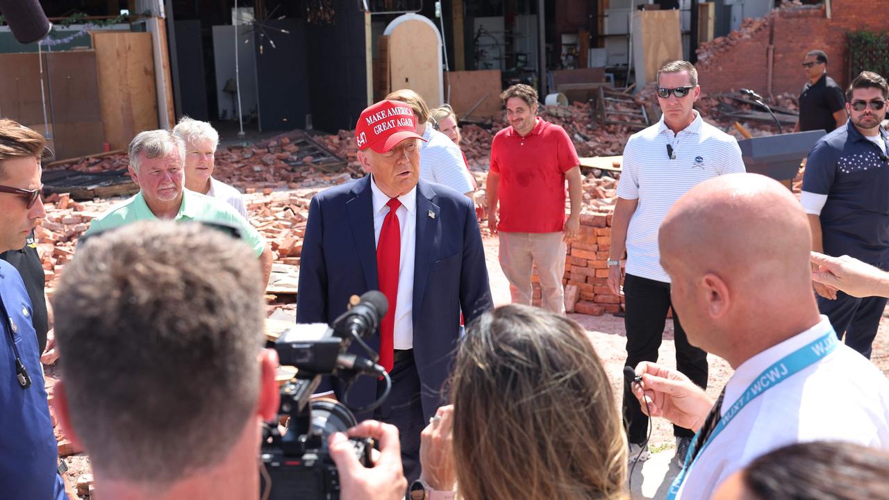 Former US President and Republican presidential nominee Donald Trump said the government was too slow to respond while visiting Georgia. Picture: Getty Images via AFP