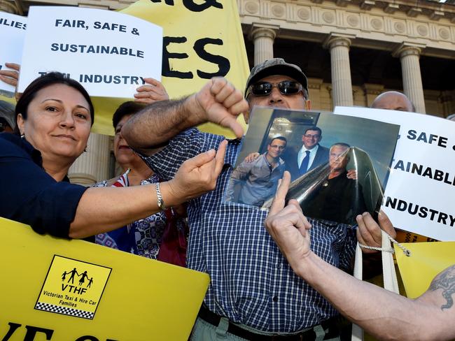 Protesters are angry at the government’s deregulation of the industry. Picture: Nicole Garmston