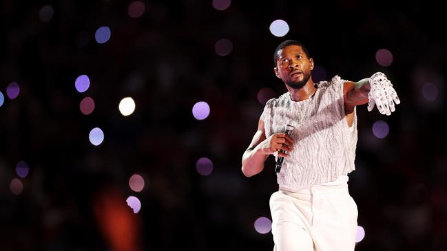 Usher performs onstage during the Apple Music Super Bowl LVIII Halftime Show. Picture: Ezra Shaw/Getty Images