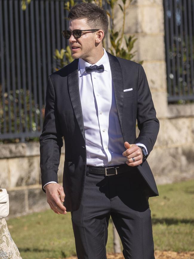 Former captain Tim Paine was among the guests at his successor’s nuptials with Becky Bosto. Picture: WP/ MEDIA-MODE