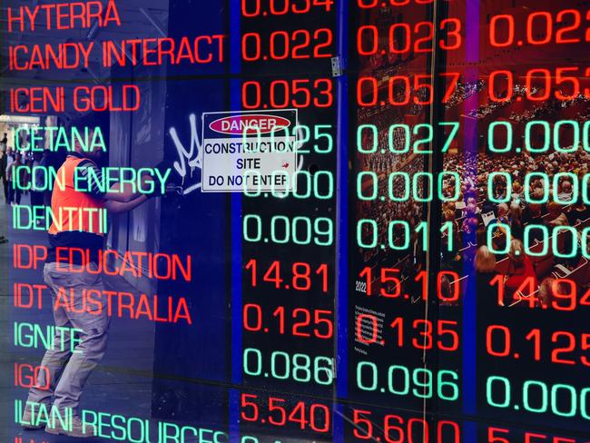 SYDNEY, AUSTRALIA : NewsWire Photos- AUGUST 07 2024. A view of the digital boards at the Australian Stock Exchange at the ASX in Sydney with the US market causing havoc on the Australian Economy. Picture: NewsWire /Gaye Gerard