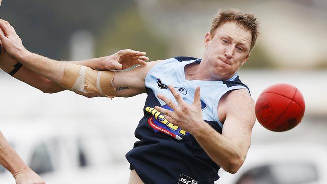 Lindisfarne’s Michael Cassidy competes for the ball. Picture: Zak Simmonds