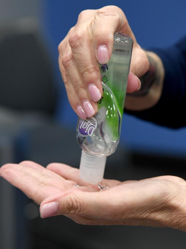 Some hospitals have cable-tied hand sanitiser to stop thefts.