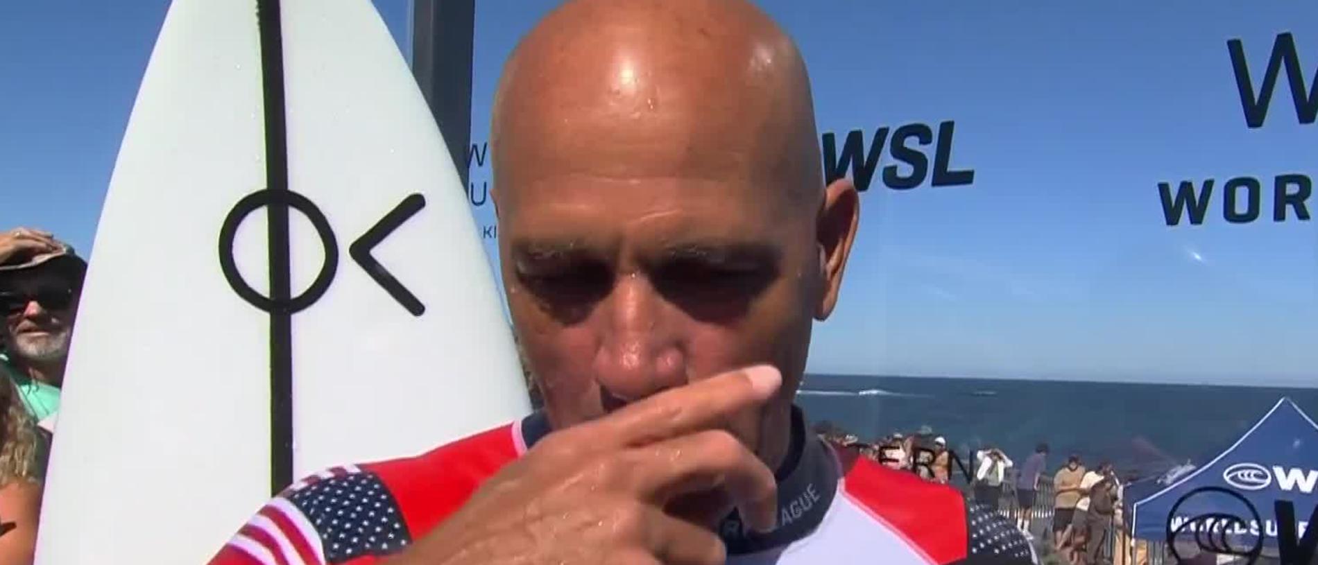 Kelly Slater's emotional interview after loss