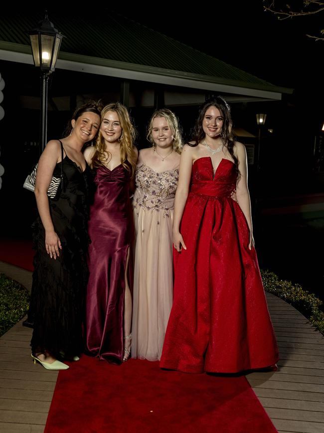 Formal for year 12 students from Emmanuel College. Scarlett Harward, Ella Kozik , Abbey Ziman, Lauren Clune . Picture: Jerad Williams