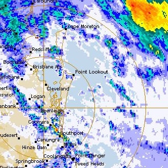 The 128 km Brisbane (Mt Stapylton) Radar Loop on Friday morning. Picture: Bureau of Meteorology