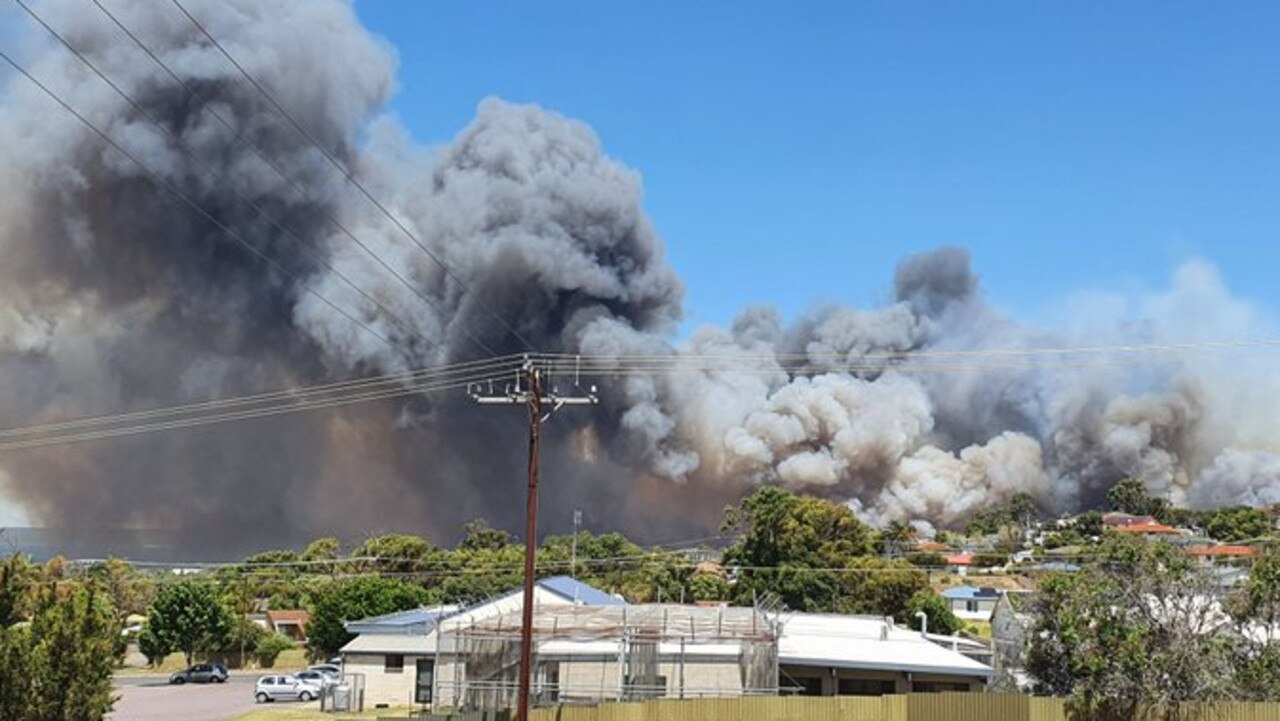 An out-of-control bushfire is burning near Port Lincoln, prompting an emergency warning. Picture: Tom Rush