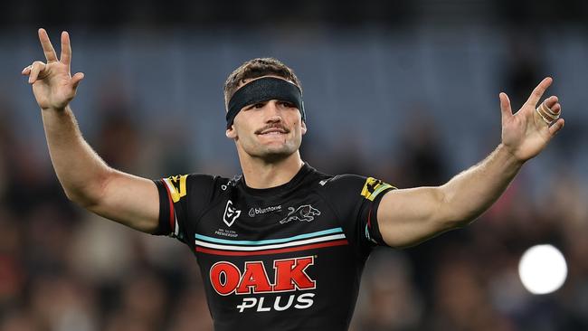 Nathan Cleary is testing the $1.5m barrier and its hard to argue Luai doesn’t belong in the same bracket. Picture: Getty Images.