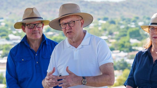 Anthony Albanese defended the growth in government spending on his tour of battleground states in Queensland