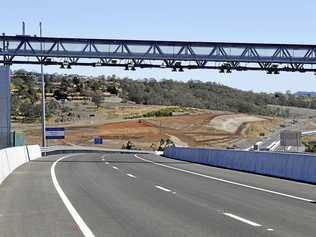 The toll point on the Toowoomba Second Range Crossing during the media preview before opening, Friday, September 6, 2019. Picture: Kevin Farmer