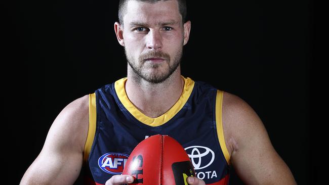 Adelaide Crows recruit Bryce Gibbs after landing at the Crows. Picture: Sarah Reed