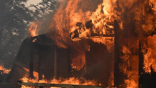 A home lost to a bushfire in Buxton. Picture: AAP Image/Dean Lewins