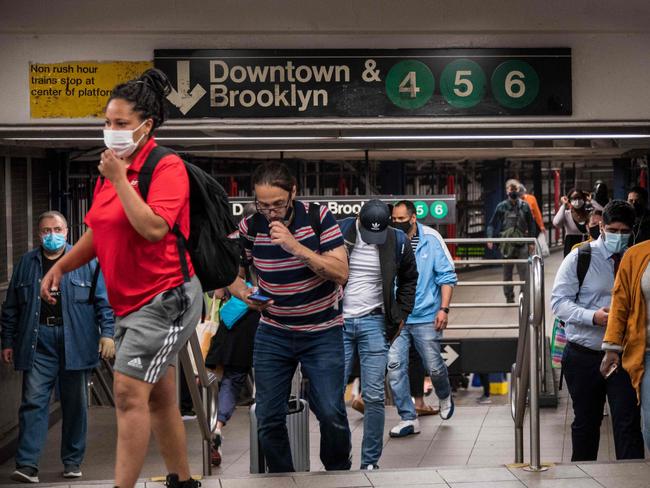 People commute in New York City as office employees return to in-person workdays. Picture: AFP