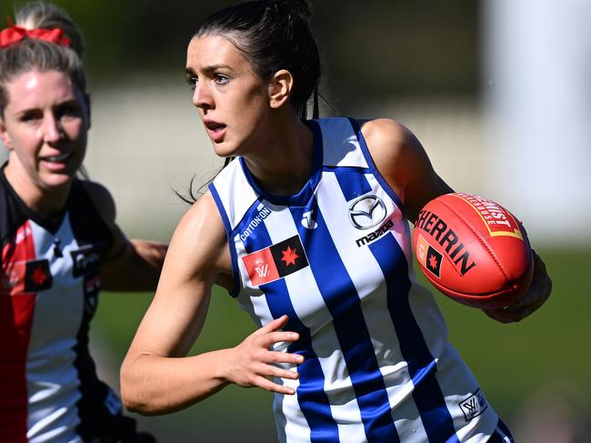 Taylah Gatt and the Kangaroos showed St Kilda a clean pair of heels. Picture: Steve Bell/Getty Images