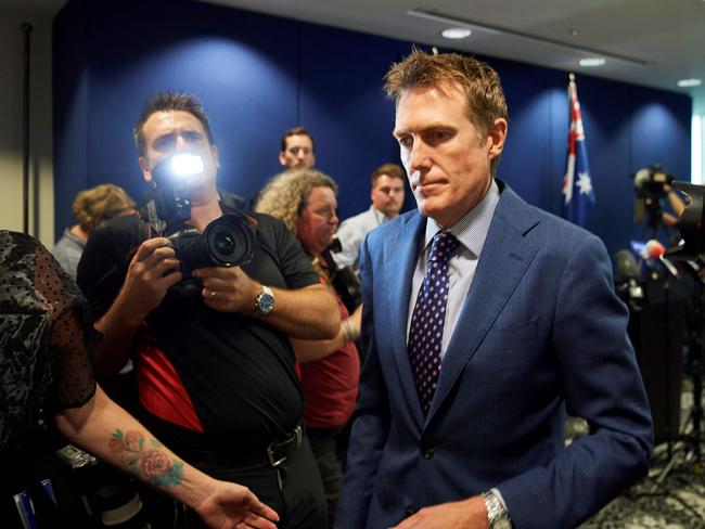 Australia's attorney general Christian Porter leaves a press conference in Perth on March 3, 2021, after he outed himself as the unnamed cabinet minister accused of raping a 16-year-old girl. (Photo by Stefan Gosatti / AFP)