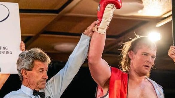 Nanango's Drew Jackson wins his first professional fight on the weekend. Picture: DSL Photography