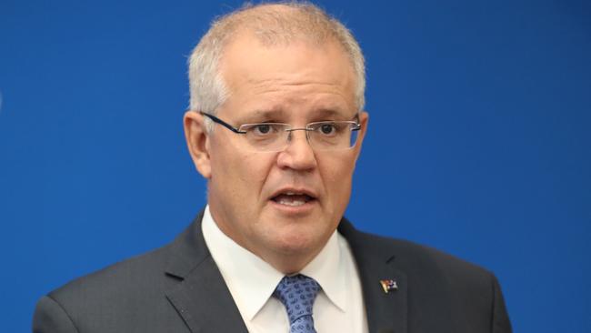 Australian Prime Minister Scott Morrison announces the government's climate package at a function in Melbourne, Monday, February 25, 2019. (AAP Image/David Crosling) NO ARCHIVING