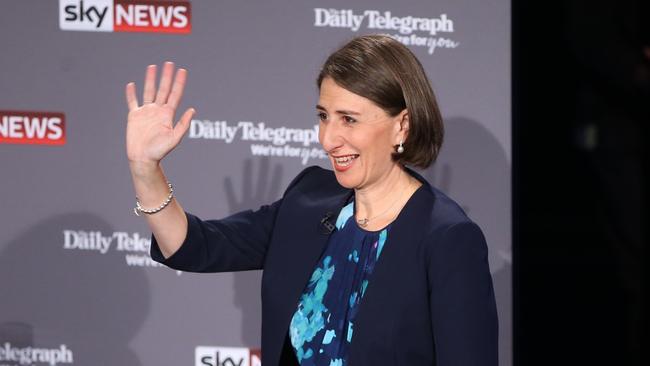 Gladys Berejiklian arriving in front of the audience. Picture: Damian Shaw