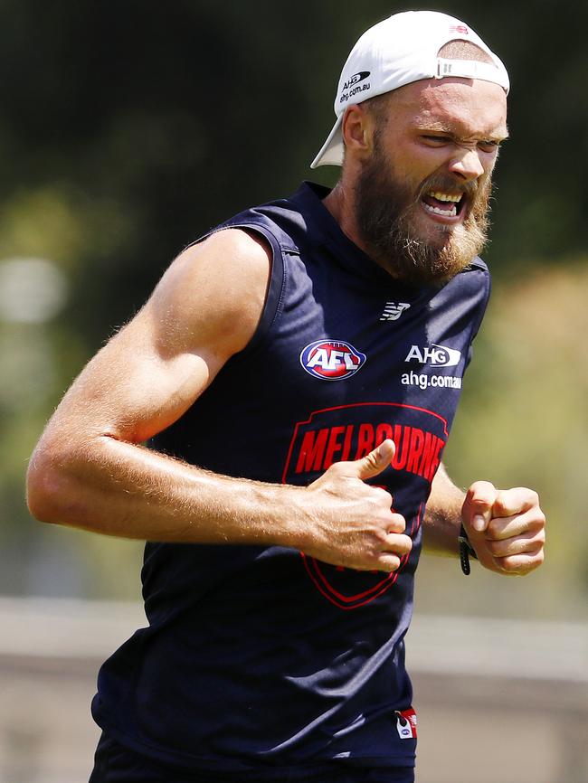 Max Gawn at Melbourne training. Picture: Michael Klein