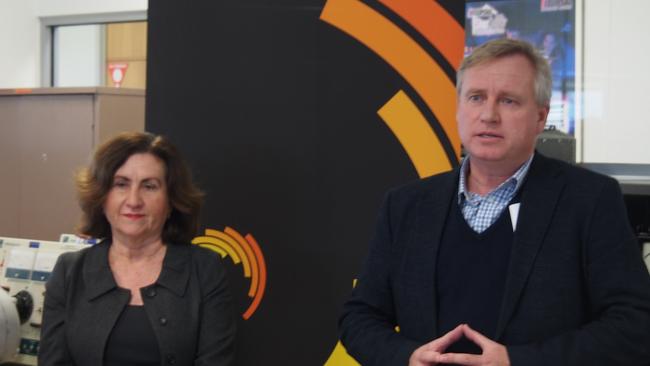 TasTafe CEO Jenny Dodd and Education Minister Jeremy Rockliff.