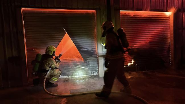 Firefighters were called to the fire on Tuesday night and continue to monitor the scene on Wednesday. Picture: Fire and Rescue NSW