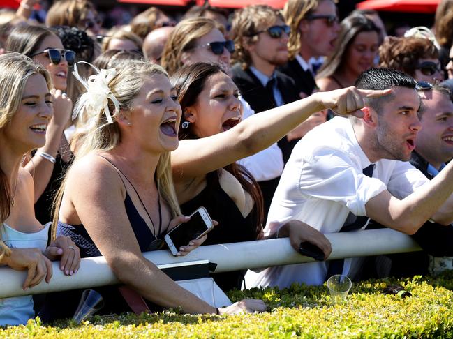 People watching the Melbourne Cup at Royal Randwick Racecourse last year. Picture: Jonathan Ng