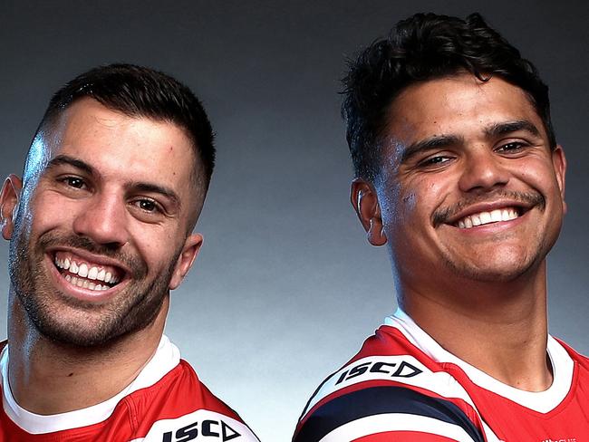 **WARNING - MUST CHECK DT SPORT BEFORE USE ** Portrait of Sydney Roosters James Tedesco and Latrell Mitchell ahead of the NRL Grand Final between the Sydney Roosters and the Canberra Raiders. Picture. Phil Hillyard