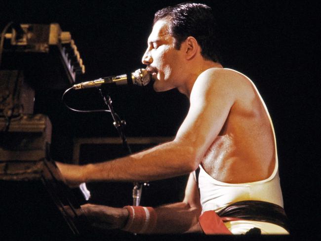 Rock star Freddie Mercury, lead singer of the rock group Queen, in 1984. Picture: Jean-Claude Coutausse/AFP