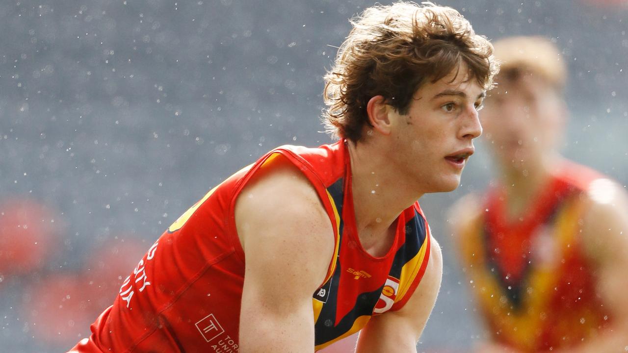 Adelaide took Billy Dowling (pictured) and Hugh Bond, both midfielders on the second night of the 2022 AFL draft. Picture: Dylan Burns/AFL Photos