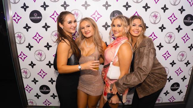 Holly Green, Savannah Watsford, Kirra Fuller, Hollie Birle at Cocktails. Picture: Ricardo Lye