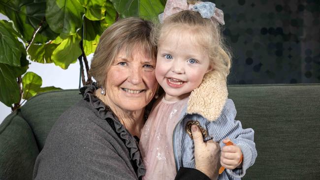 Dr Christine Kirby holding her granddaughter Aria – who was conceived through IVF overseen by Dr Kirby. Picture: Emma Brasier