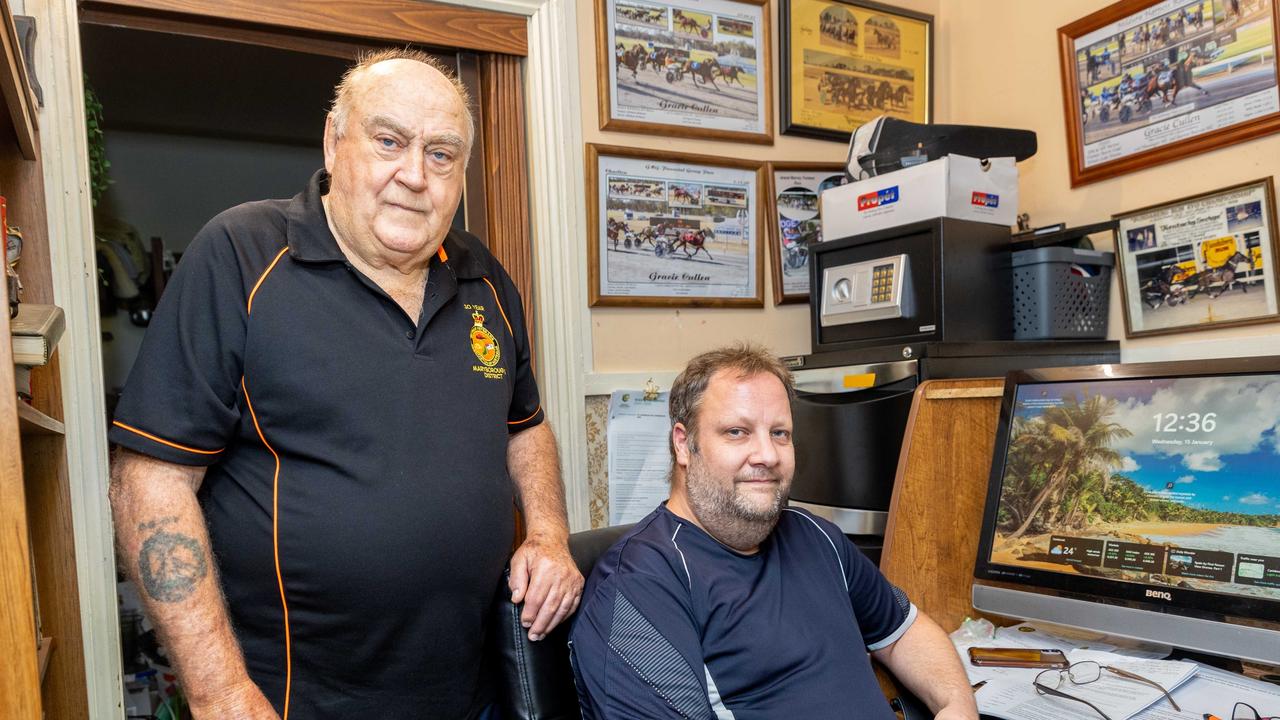 Scam victim Danny McIver with IT expert Jeremy Thomas who is helping him out to try and recover his life savings from the bank. Picture: Media Mode/news.com.au