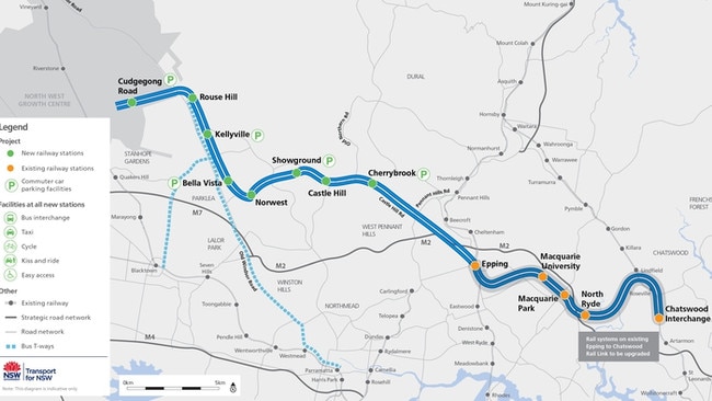 Sydney Metro Northwest train line.