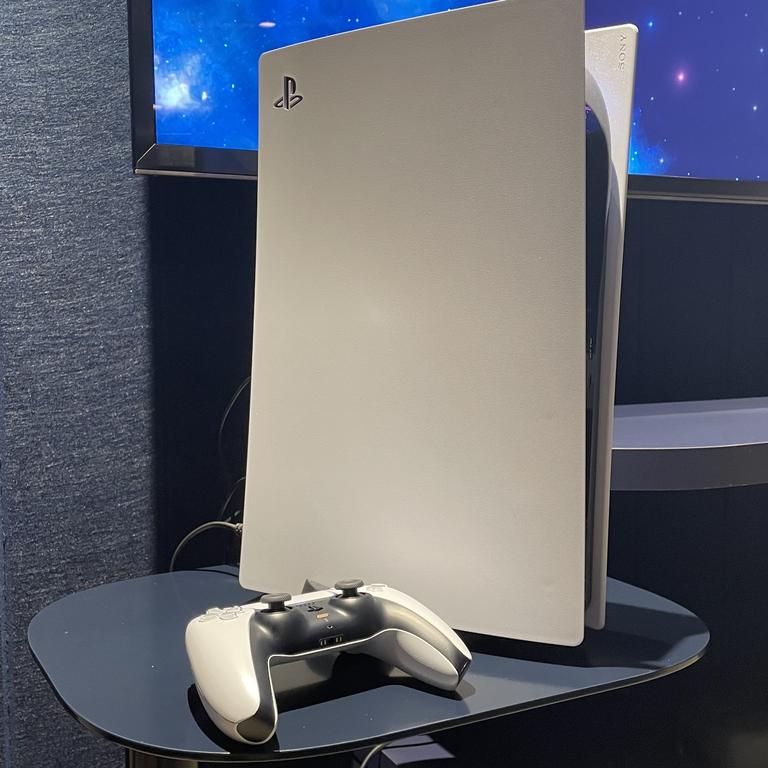 The towering new PlayStation 5 console with its new DualSense controller