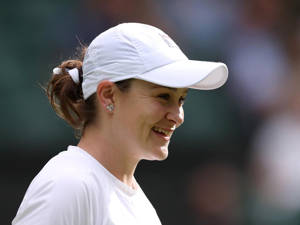 Ashleigh Barty beamed as she returned to the scene of her greatest triumph. Picture: Getty Images