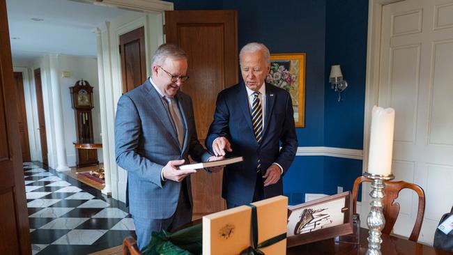 US President Joe Biden meets with Australian Prime Minister Anthony Albanese at his home in Delaware on Friday 20 September 2024. Picture: Supplied,