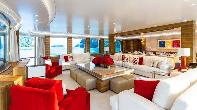 Inside the Superyacht The Lady E which is in Melbourne and is available for charter. Picture: Supplied.