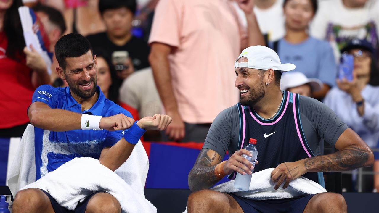 Uncharacteristic mistake ends tennis odd couple’s run as Djokovic and Kyrgios nearly pull off upset