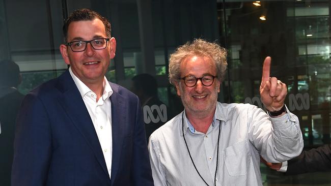 Victorian Premier Daniel Andrews and ABC radio host Jon Faine.