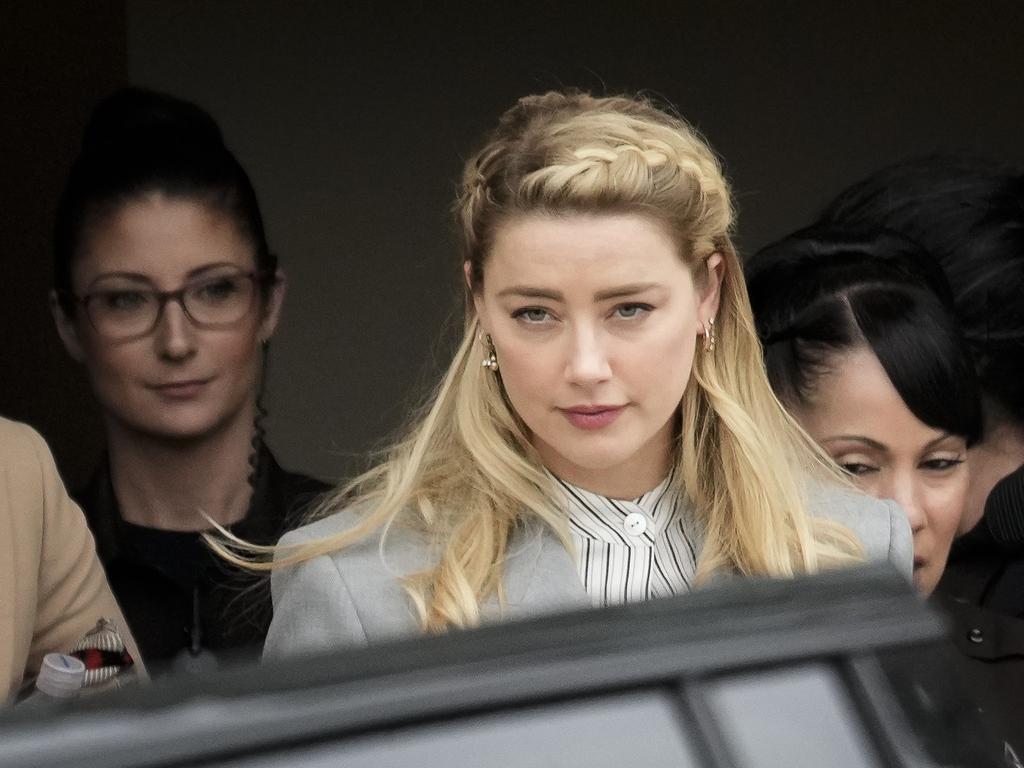 Amber Heard departs the Fairfax County Courthouse in Fairfax, Virginia. Picture: Drew Angerer/Getty Images/AFP