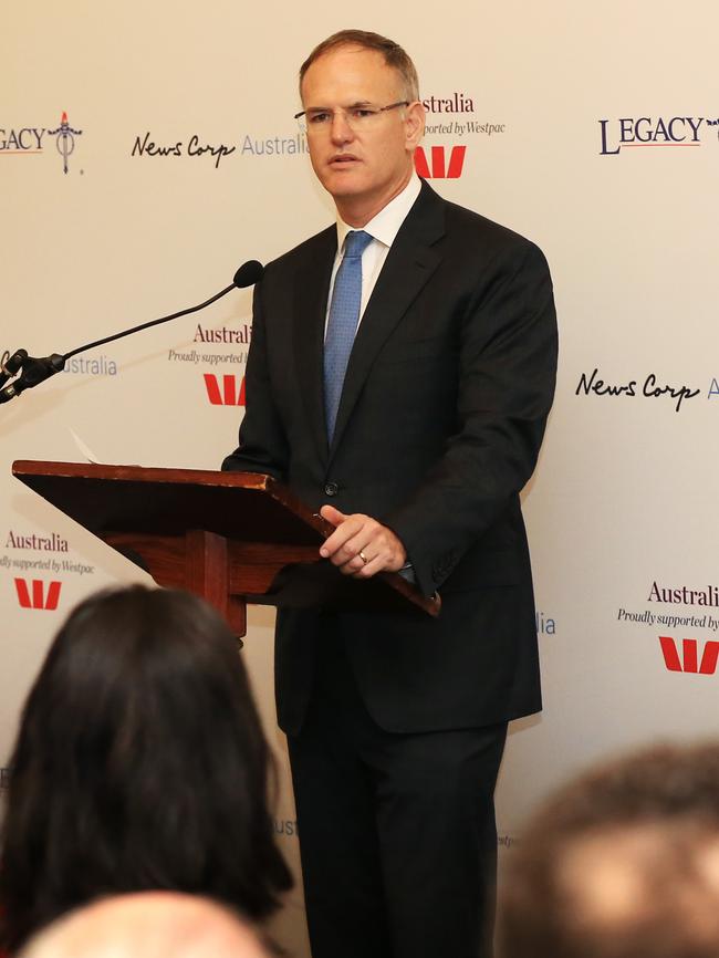 Michael Miller, Executive Chairman NewsCorp Australia, speaks at the launch. Picture: Toby Zerna