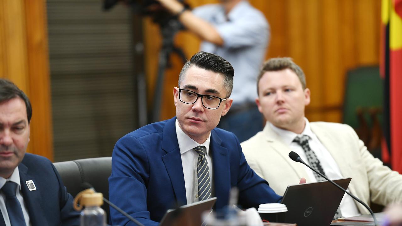 Councillor Liam Mooney at the Townsville City Council general meeting. Picture: Shae Beplate.