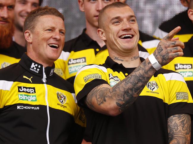 AFL Grand Final Parade. Richmond coach Damien Hardwick and Dustin Martin  . Pic: Michael Klein